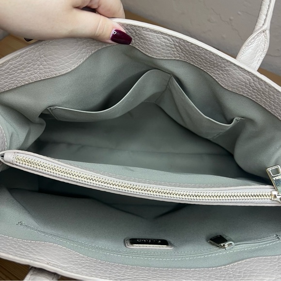 Furla Joann Pebbled Leather Tote Bag - Pink/Beige - Picture 12 of 13